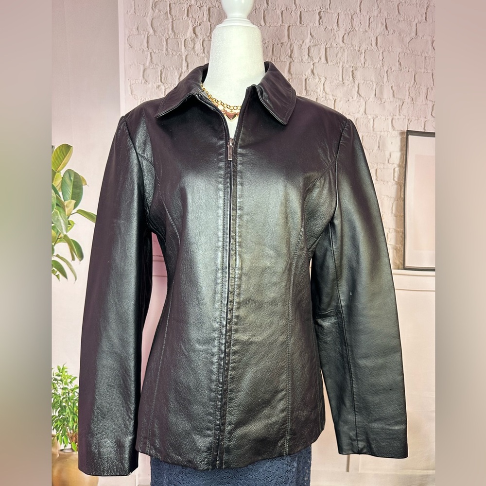 Worthington Women's black Leather Jacket med